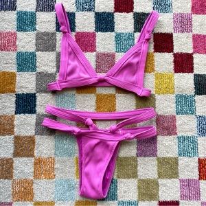 Minimale Animale Ribbed Knotted Bandit Bikini